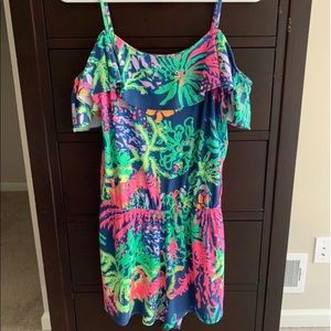 SOLD - EUC Klea off the shoulder romper size small